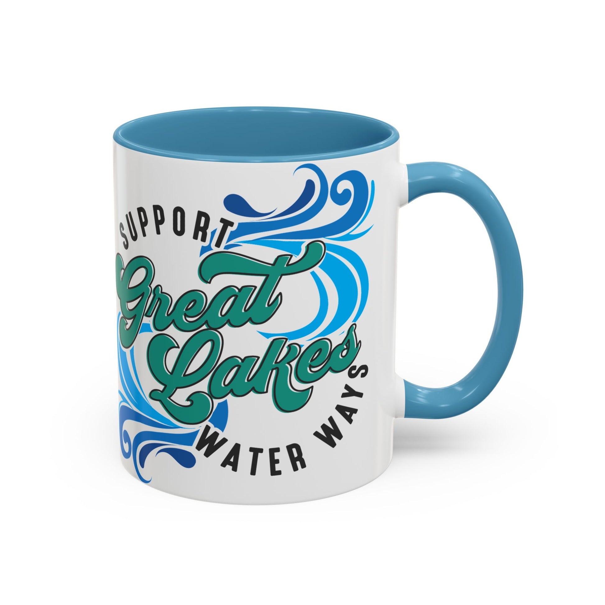 Support The Great Lakes Mug – 11oz Ceramic Coffee Cup with High-Quality Print