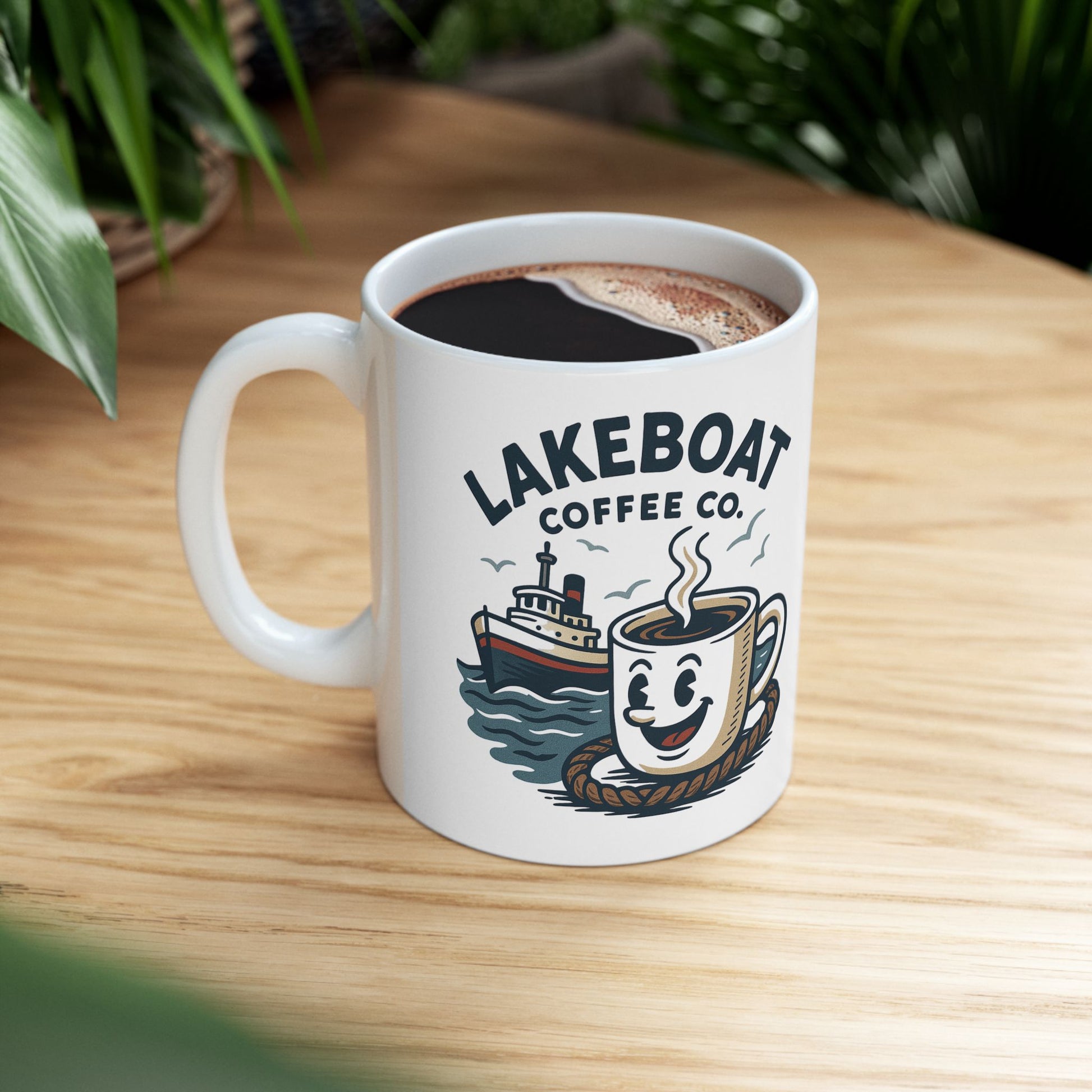 Coffee Mug — Vintage Sailboat Coffee Co. Logo Ceramic Mug (11oz & 15oz)
