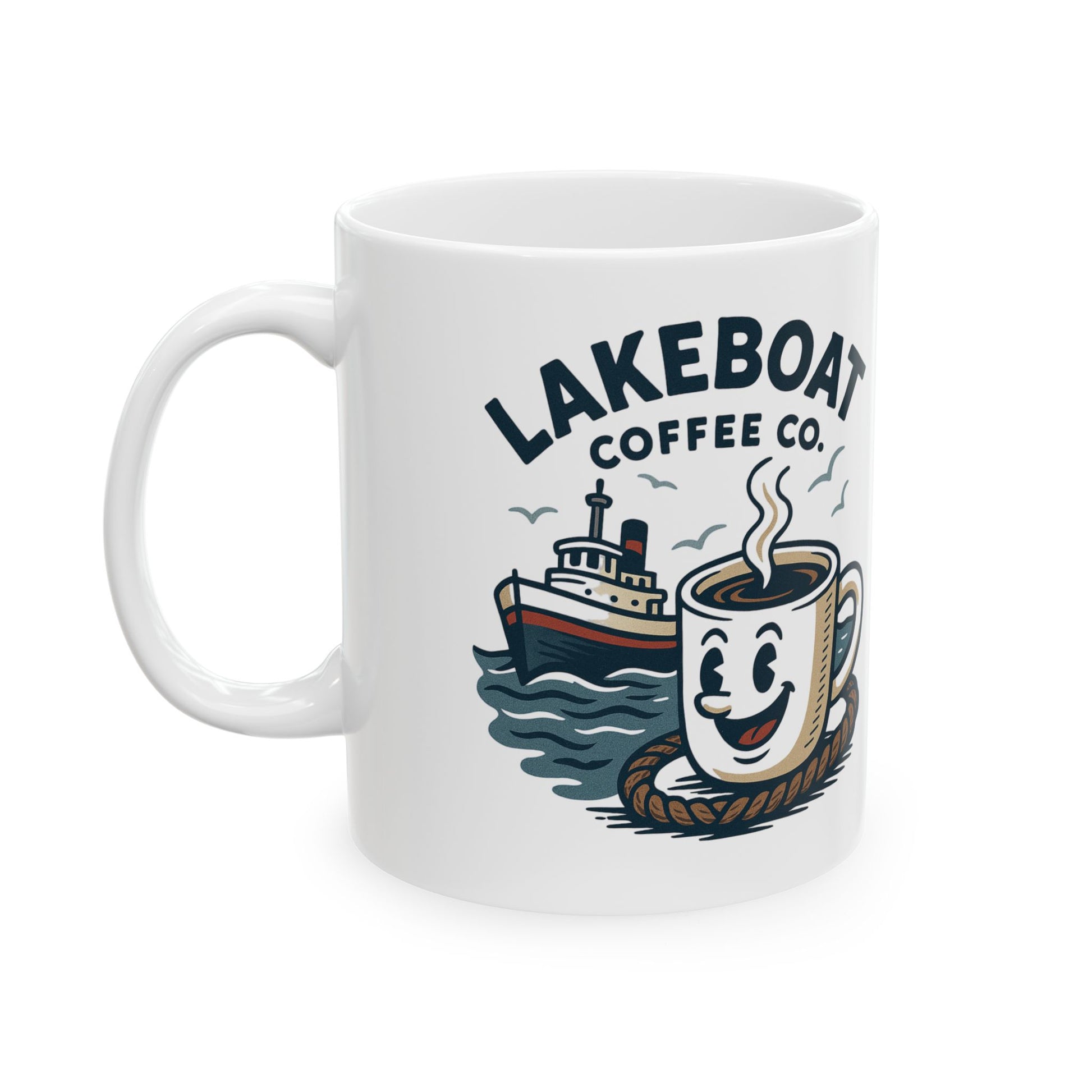 Coffee Mug — Vintage Sailboat Coffee Co. Logo Ceramic Mug (11oz & 15oz)